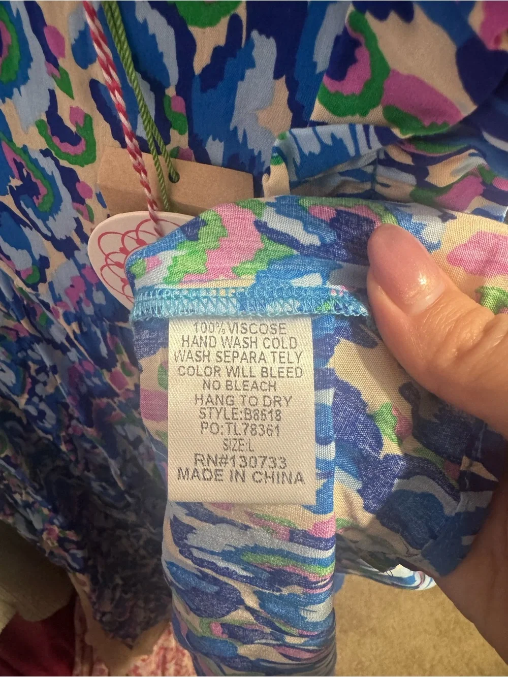 Umgee Blue Multi Floral Tiered Ruffle Dress